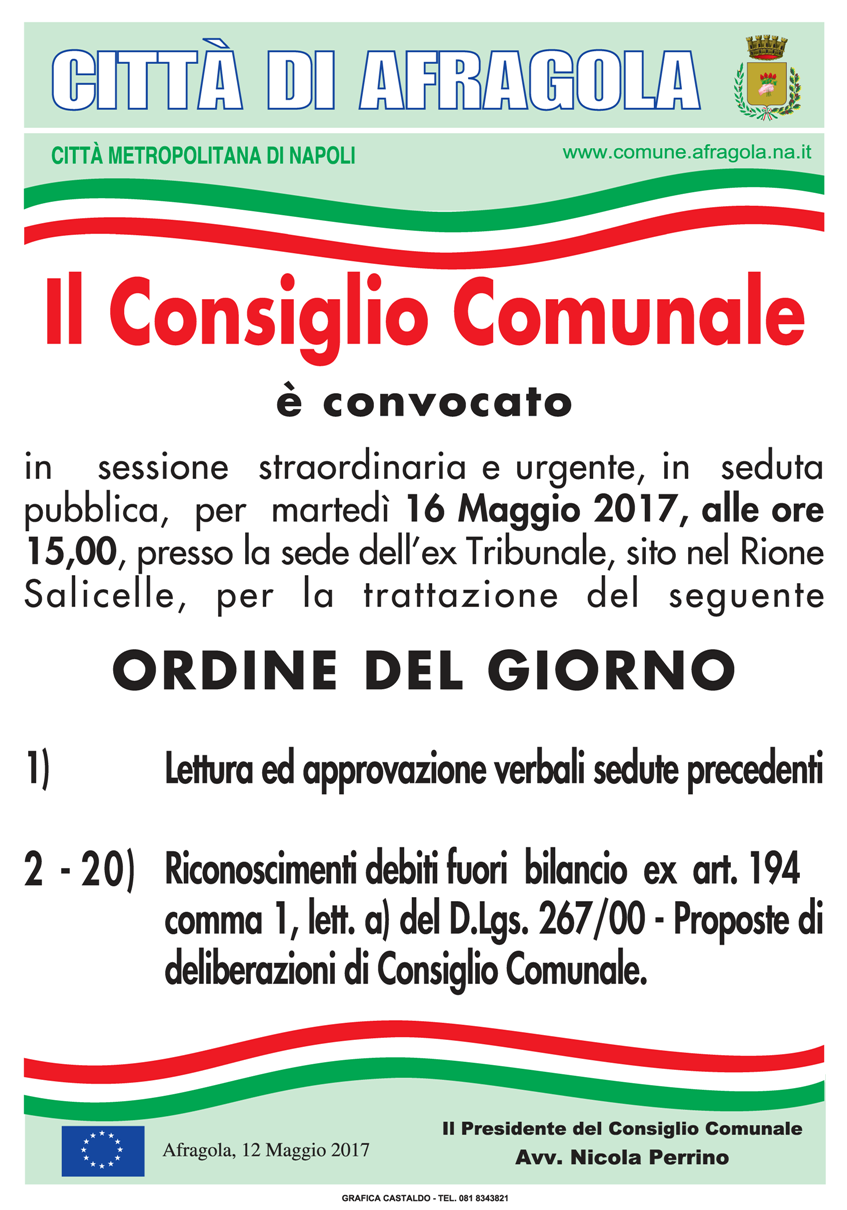 CONSIGLIO COMUNALE 16 05 17